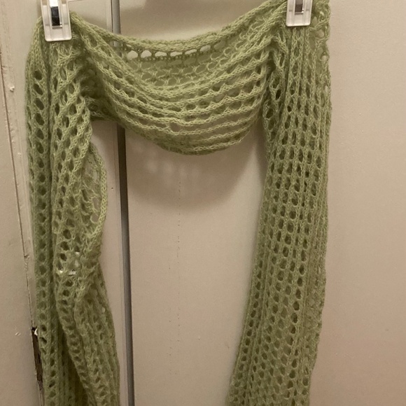 Off Shoulder Crochet Knit Cropped Sweater - Picture 1 of 2